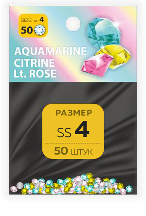 Стразы SS №4 AQUAMARINE, CITRINE, Lt.ROSE, 50 шт. Стразы SS №4 AQUAMARINE, CITRINE, Lt.ROSE, 50 шт.
