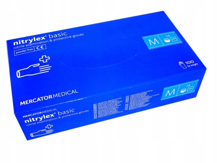 Перчатки нитриловые неопудренные Nitrylex Basic, размер M, 100 шт Перчатки нитриловые неопудренные Nitrylex Basic, размер M, 100 шт