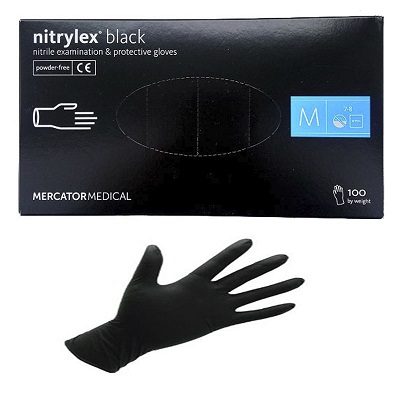 Перчатки нитриловые неопудренные Nitrylex Black, размер M, 100 шт Перчатки нитриловые неопудренные Nitrylex Black, размер M, 100 шт